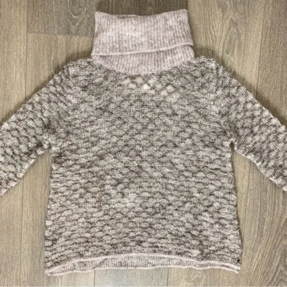 Anthropologie One Grey Day Sweater Mohair Wool Turtleneck Lightweight Size S - Picture 6 of 16